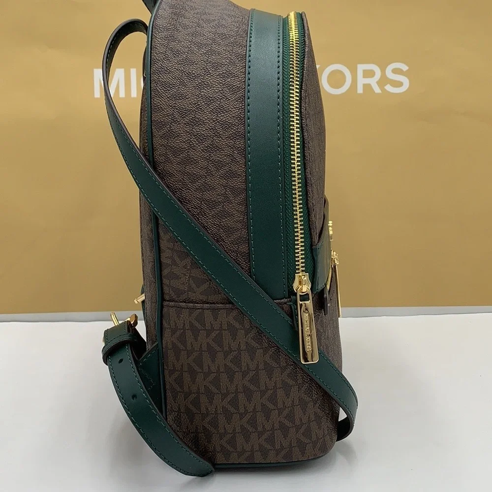 MICHAEL KORS KENLY MEDIUM BACKPACK Racing Green/ Brown signature color